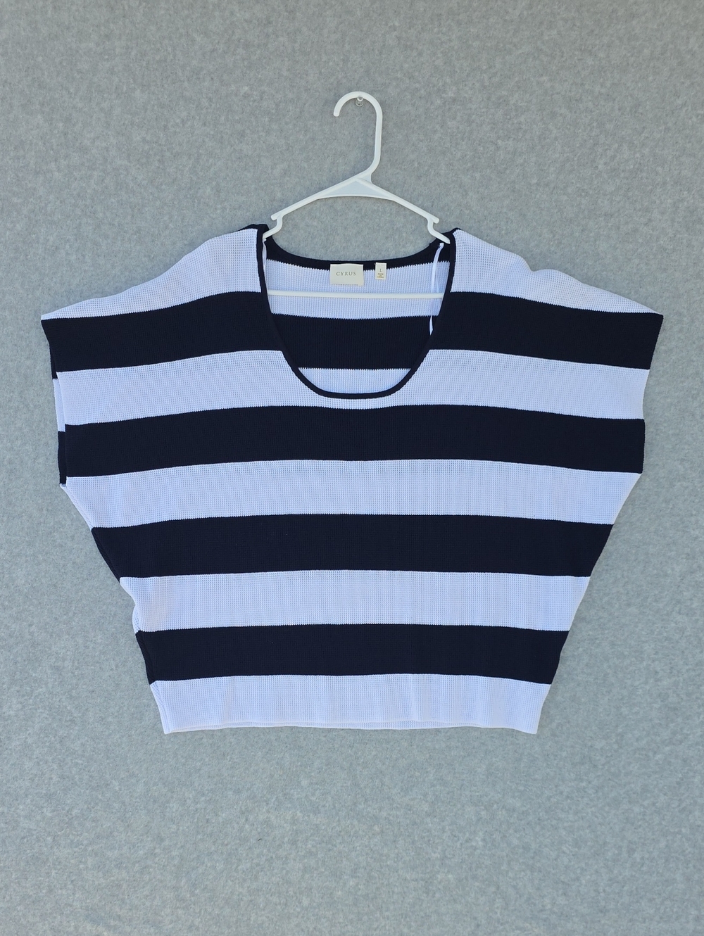 Cyrus Blue and White Striped Knit Tank